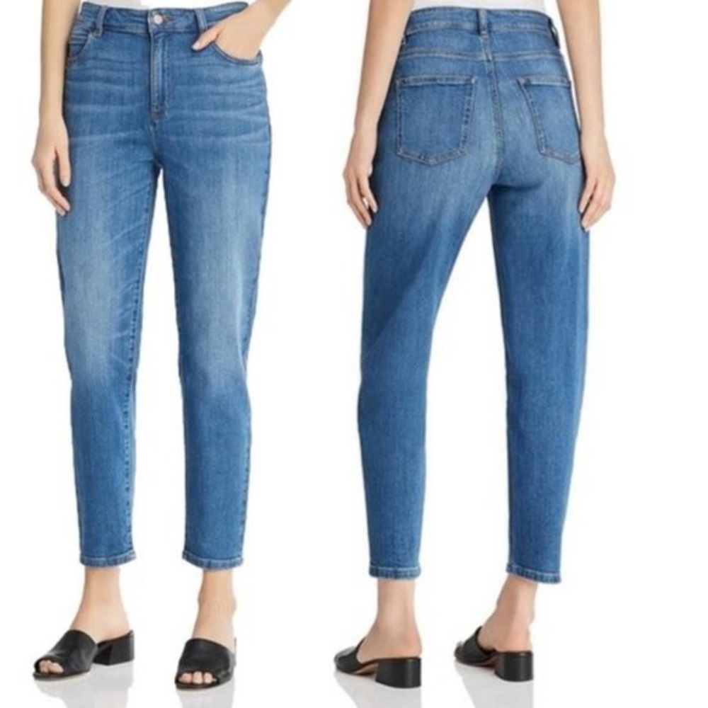 EILEEN FISHER ORGANIC COTTON ANKLE JEANS IN SOBLU SIZE 10 NWT